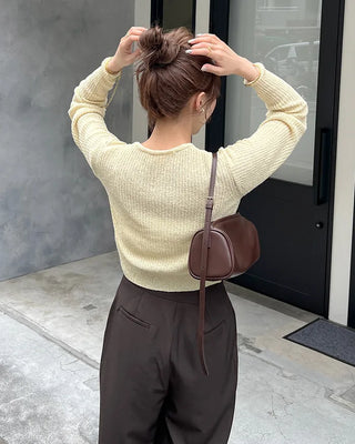 V-neck crop cardigan