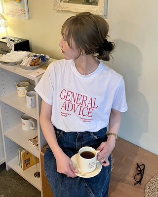 ADVICE Lettering Short-Sleeve T-Shirt