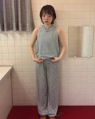 Flower pattern sweatpants