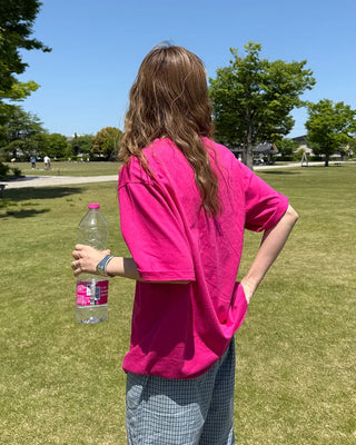 Oversized Lettering Half-Sleeve T-Shirt