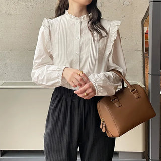 Shoulder frill blouse