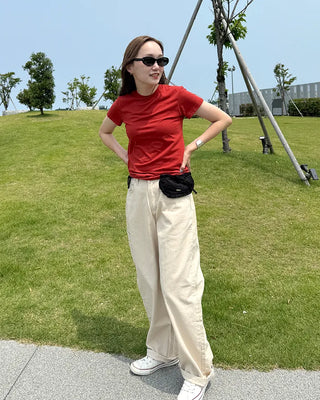 Cotton wide-leg pants