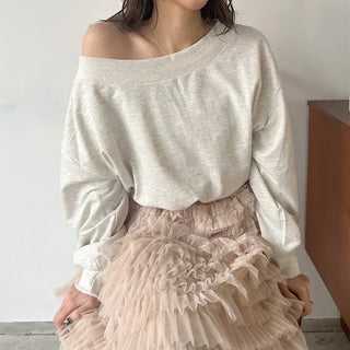 Off-shoulder sweatshirt