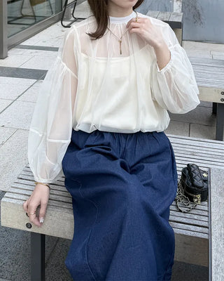 Organza sheer blouse