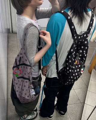 Polka Dot Nylon Backpack