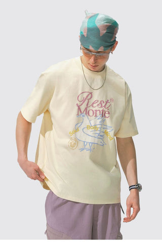 [Monterest] Washed Peace Dove Print T-Shirt