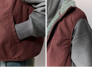 [Monterest] Reversible Fleece Stand Collar Vest