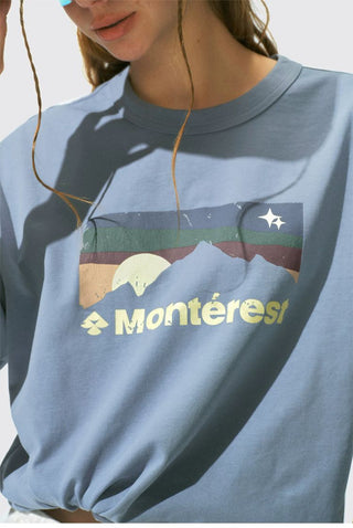 [Monterest] Washed Distressed Mountain Print T-Shirt