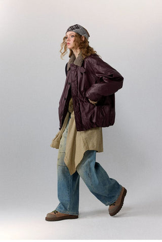[Monterest] Detachable Fur Collar Deck Jacket