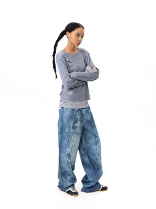 [CONP] Lucky Clover Wide Leg Jeans