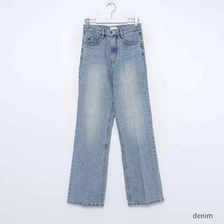 Washed denim pants