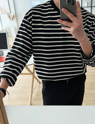 Basic oversized striped T-shirt