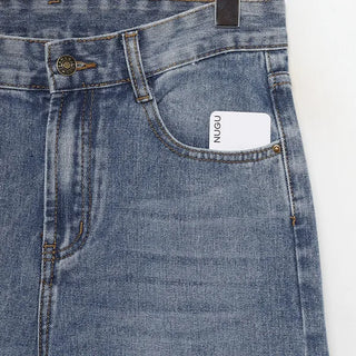 Straight denim pants