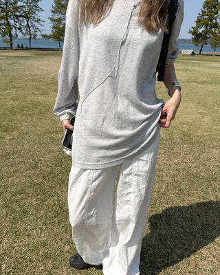 Center seam nylon parachute pants