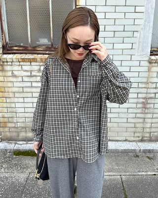 Loose-fit check shirt