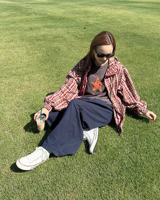 Vintage star print sleeve striped T-shirt