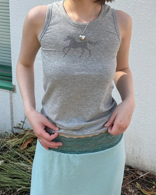 Horse print sleeveless top