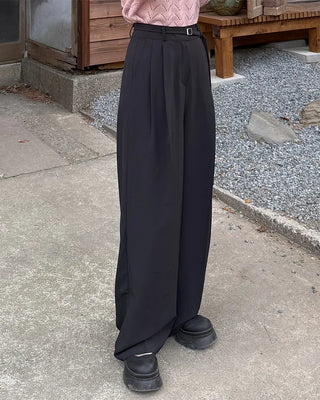Belted wide-leg pants