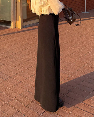Ribbed maxi long skirt
