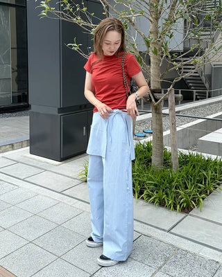 Simple round neck short-sleeved T-shirt