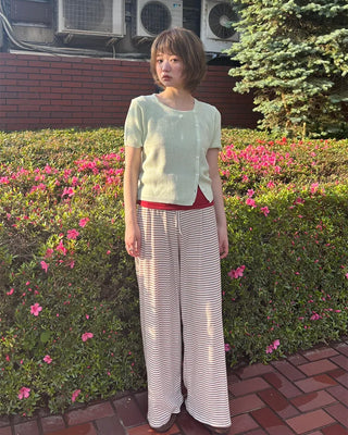 Striped wide easy pants