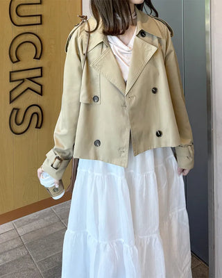 Belted Short Trench Coat