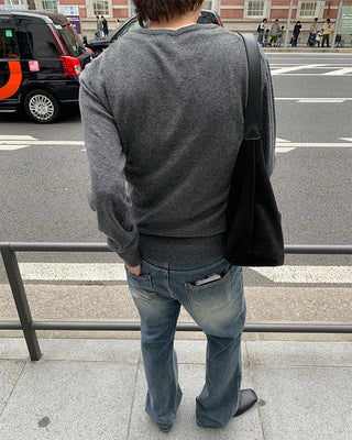 V-neck simple layered knit