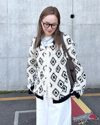 Vintage Jade Pattern Cardigan