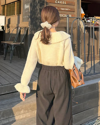 Frill collar cardigan