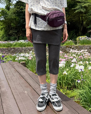 Wrap skirt & ribbed capri pants set