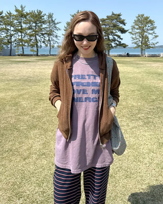 (Unisex) Lettering Oversized Half T-Shirt