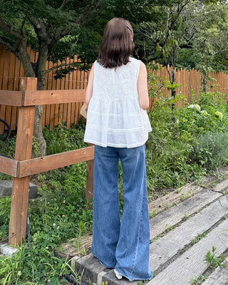 Slit detail denim pants