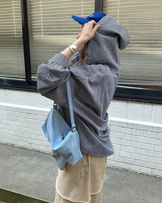 Checked hoodie shirt