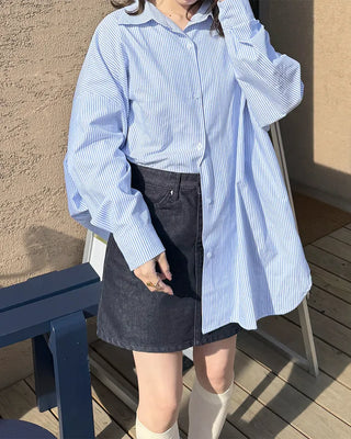 Simple low-rise denim short skirt