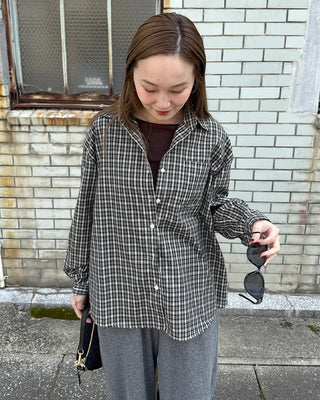 Loose-fit check shirt