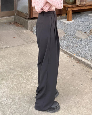 Belted wide-leg pants