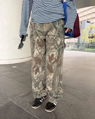 (Unisex) Double Knee Wide Tree Camouflage Pants