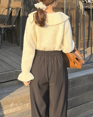 Frill collar cardigan