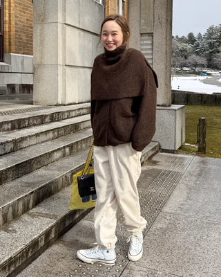 Simple elastic waist jogger pants