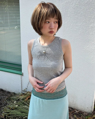 Horse print sleeveless top