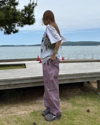 (Unisex) Nylon Check String Pants