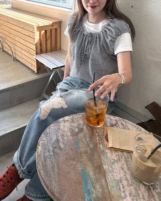 Vintage distressed denim pants