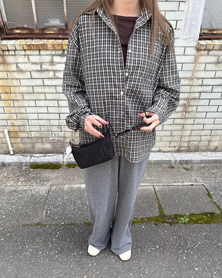 Loose-fit check shirt