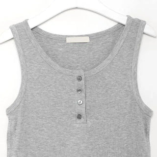 Ribbed button tank top