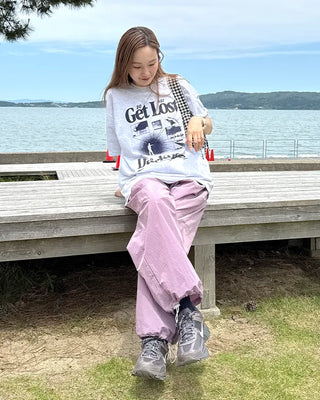 (Unisex) Nylon Check String Pants