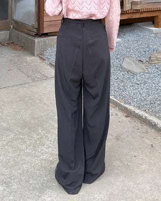 Belted wide-leg pants