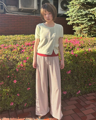 Striped wide easy pants