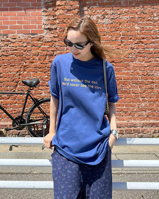 Oversized Lettering Half-Sleeve T-Shirt