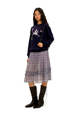 [Moromoro2] Rabbit & Horse Jacquard Crewneck  Sweater