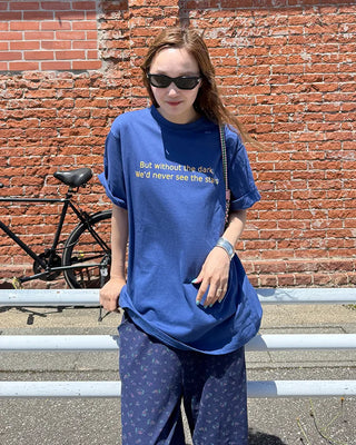 Oversized Lettering Half-Sleeve T-Shirt